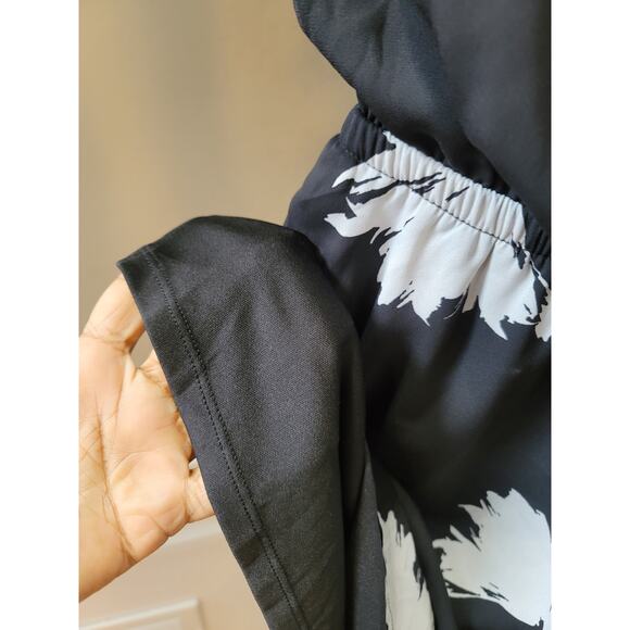 Maurices Dress Womens XS Black White Floral Print Short Sleeve Casual V-Neck - Picture 9 of 14